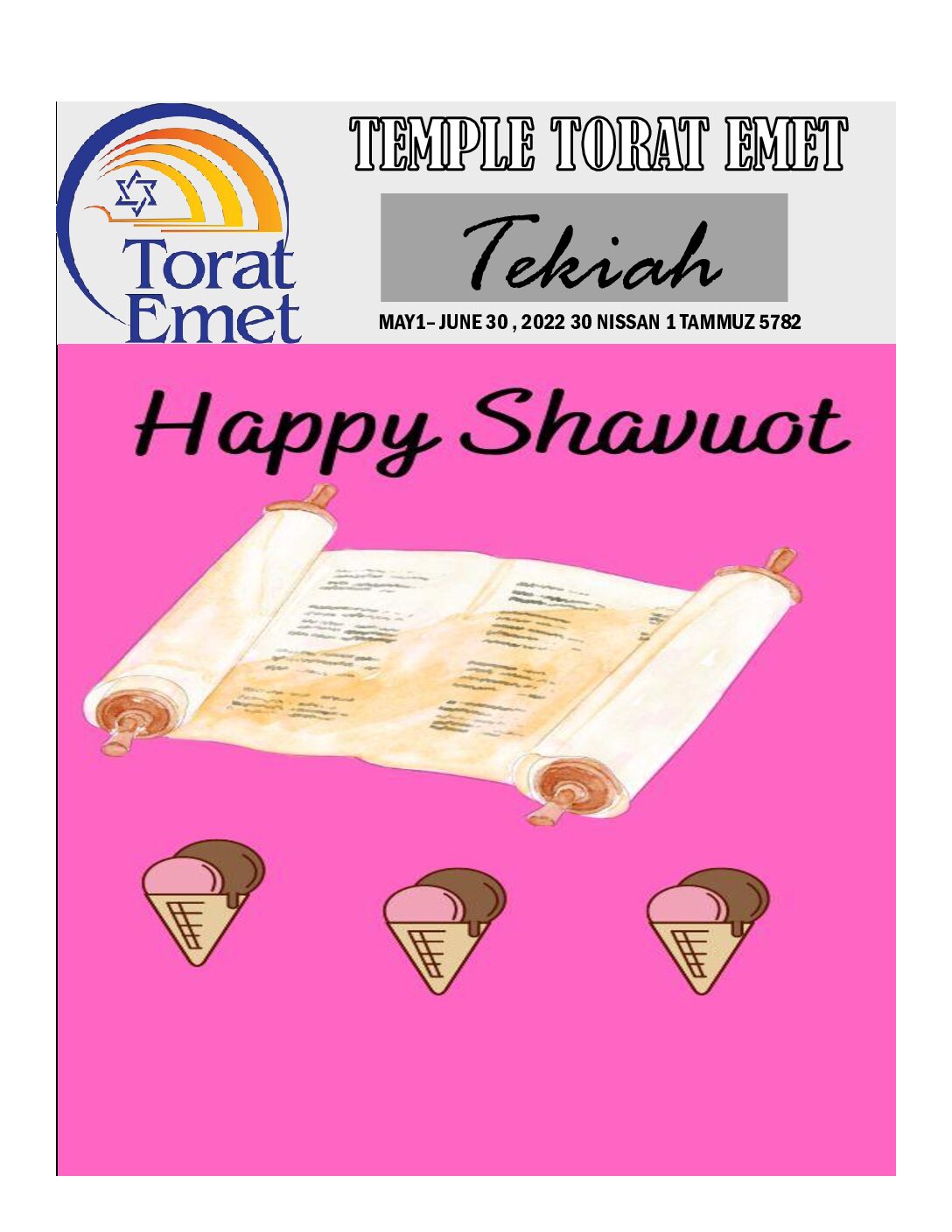 May June 2022 Shavuot Tekiah