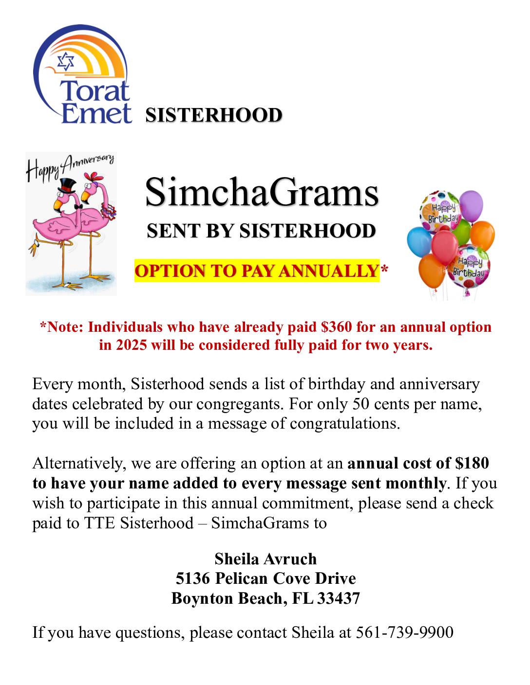 Simchagram Re $180 Per Year