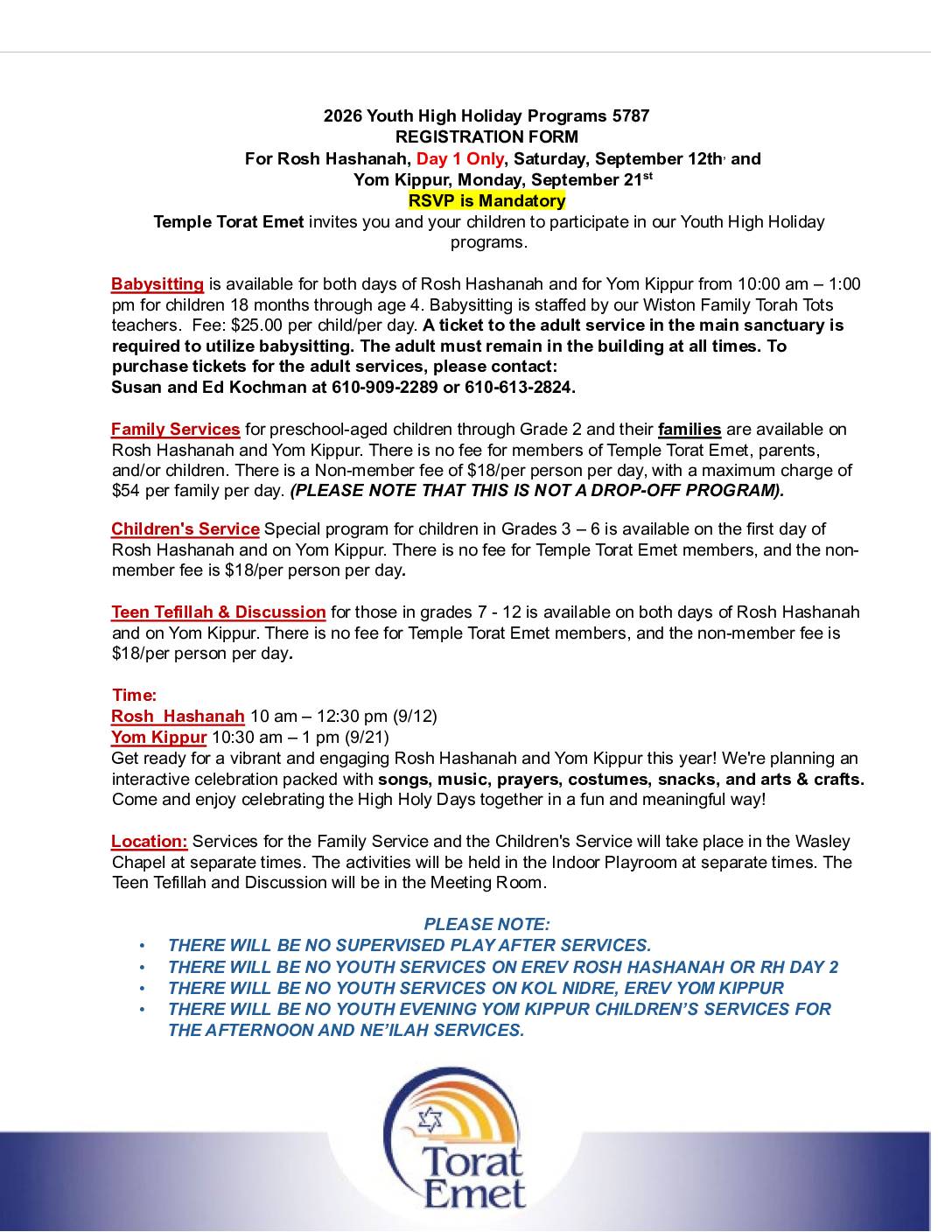 HH Youth Program Registration Form 2027 RevisedPDF